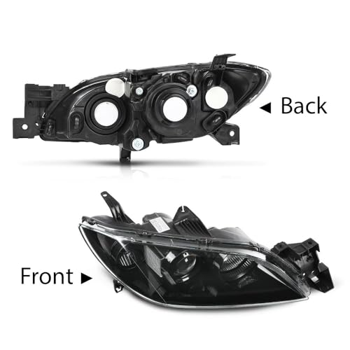 G-PLUS Headlights Assembly Fit For Mazda 3 4-Door Sedan 2004-2009 - size: Fit Mazda 3 2004-2009(Clear)