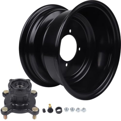8 inch Front Wheel Rim Hub with 3 Holes Fits for 19x7.0-8 Tires Most ATV Go Kart Off-Road Dirt Pit Bike Quad Dirt Bikes (4 Holes 8" ATV Wheel Rim)