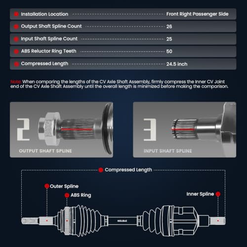 KELOKE CV Axle Shaft Assembly Compatible with Honda & Acura - size: Front Right Passenger Side