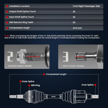 KELOKE CV Axle Shaft Assembly Compatible with Honda & Acura - size: Front Right Passenger Side