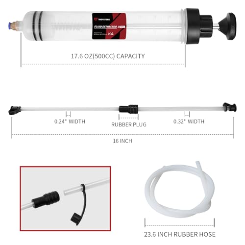Thorstone 500cc Automotive Fluid Extractor Pump for Easy Oil Change - size: 500cc(60cm hose)