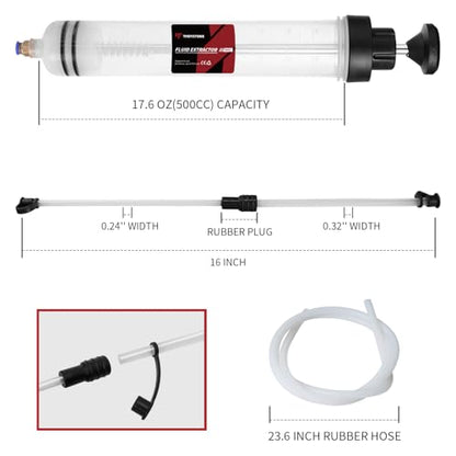 Thorstone 500cc Automotive Fluid Extractor Pump for Easy Oil Change - size: 500cc(60cm hose)