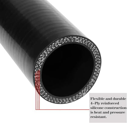 2.5" to 3" 90 Degree Reducer Silicone Elbow Coupler 8" Leg Length - size: ID: 2.5" to 3" (63mm to 76mm)