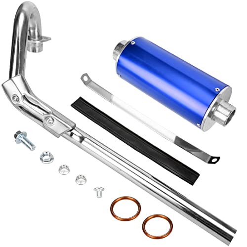 FVRITO Exhaust Pipe Muffler Silencer Kit for 125cc 110cc 70cc Dirt Pit Bike, 28mm Muffler for Chinese XR50 CRF50 Coolster SSR Baja Taotao Atomik Thumpstar Roketa Apollo Motorcycle ATV Parts Blue - color: Blue