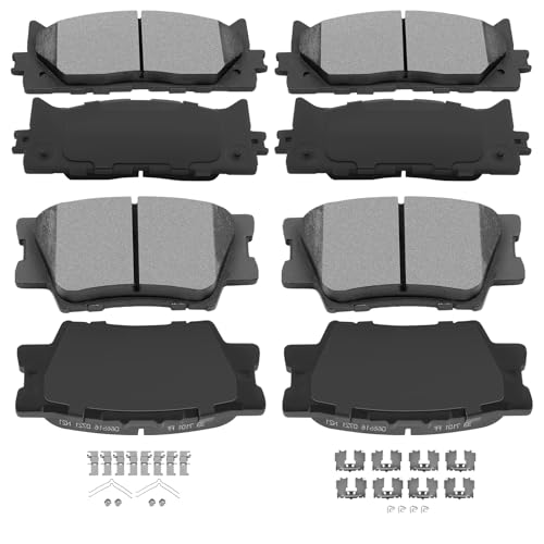 ECCPP Brake Pads, Ceramic Pad Kits D1222 D1212 For Toyota For Camry 2007-17 - size: Front D1222-8331 + Rear D1212-8332