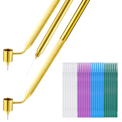 Tondiamo 100 Pack Touch up Paint Brushes 0.5mm Pen,Purple,Blue,Teal,White - color: Purple,Blue,Teal,White