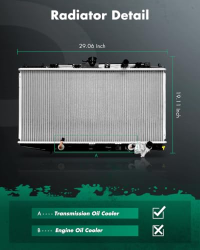SCITOO CU886 Radiator fit for Honda for Civic & CRX 1988-1991 1.5L 1.6L - size: 886