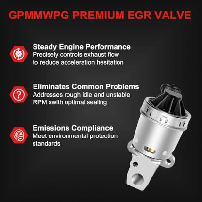 EGV612 EGR Valve kit 12564563 Replacement Emission EGR Valves Compatible with Buick for Rendezvous for Century for Terraza 2000-2007, for Impala for Equinox for Malibu for Alero