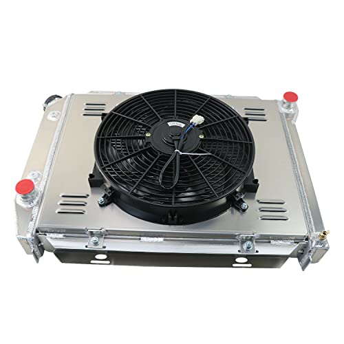 ALLOYWORKS 4 Row All Aluminum Radiator + Shroud Fan + Relay For 1967 1968 1969 Ford Thunderbird LTD Galaxie V8 GAS Engines AT MT