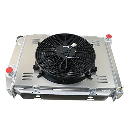 ALLOYWORKS 4 Row All Aluminum Radiator + Shroud Fan + Relay For 1967 1968 1969 Ford Thunderbird LTD Galaxie V8 GAS Engines AT MT