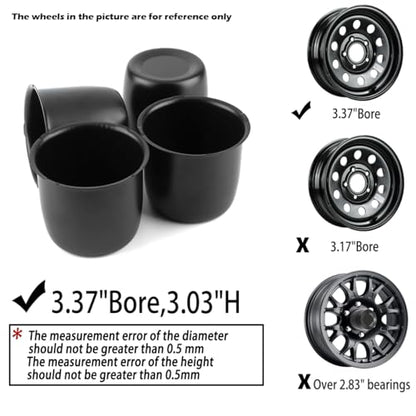 4Pcs 3.37" OD 3.03" H Stainless Trailer Wheel Center Caps for Rim