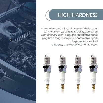 4 PCS Iridium Spark Plugs, High-performance Ignition System Spark Plug, Replacement OEM #5464 BKR5EIX11, Compatible with Hyundai,Kia,Nissan,Mitsubishi,Mazda,Subaru,Suzuki,Chevrolet (Silver)