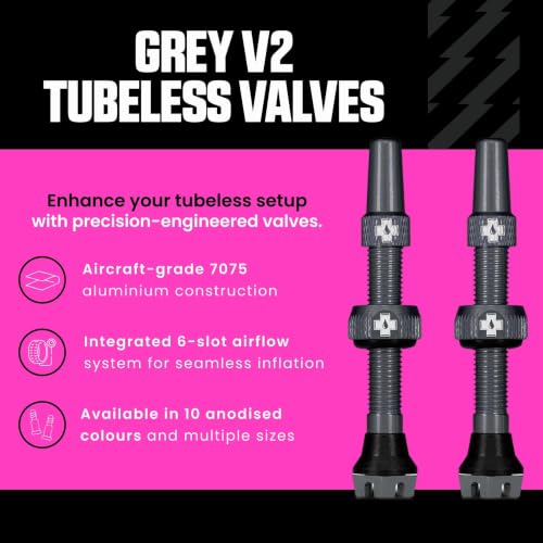 Muc-Off Tubeless Valves/44mm/Grey V2 - color: Grey, size: 44mm
