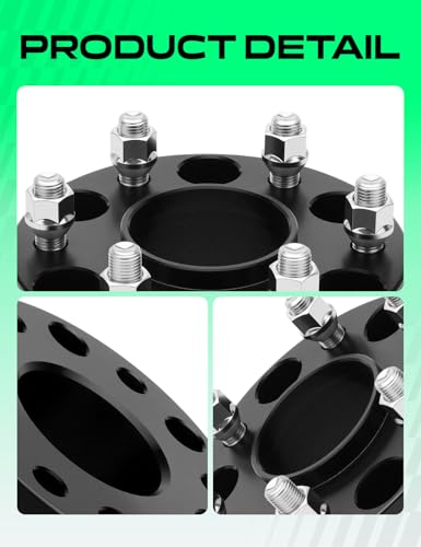 YHTAUTO 6x5.5 Hub Centric Wheel Spacers 2 Inch for Chevy, GMC, Cadillac - color: Black, size: 2 Inch(4PCS)