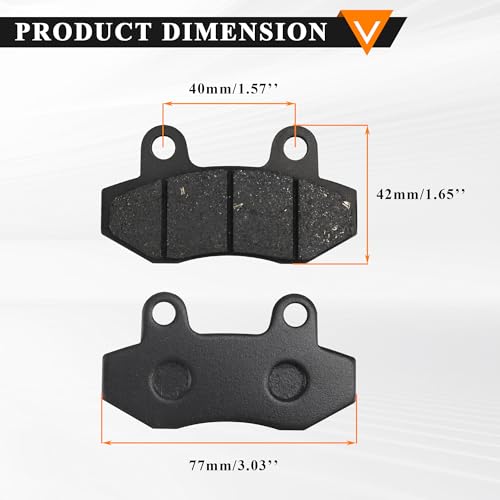 PRO BAT Disc Brake Pads Shoes for 50cc 110cc 125cc 150cc 200cc 250cc Scooter Moped Pit Bike ATV Motorcycle Pack of 2