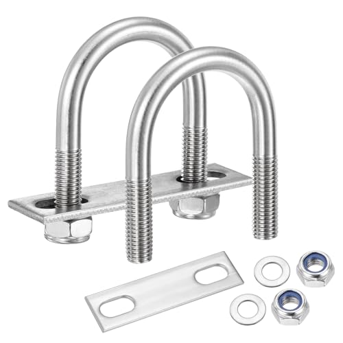 METALLIXITY U Bolts 4Set M10x42x73,Round U Bolt Kits 304 SS U Clamp - color: Silver, size: M10x42x73mm