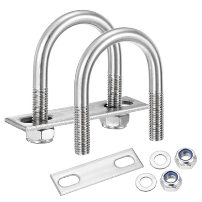 METALLIXITY U Bolts 4Set M10x42x73,Round U Bolt Kits 304 SS U Clamp - color: Silver, size: M10x42x73mm