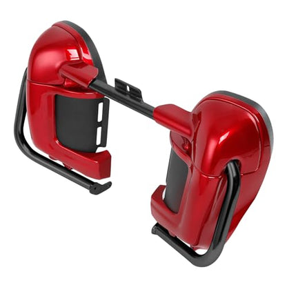 TCT-MOTORPARTS 1 1/4" Engine Guard Crash Bar & Red Lower Vented Leg Fairing Fits for Harley Road King 97-08 - color: Black Engine Crash Bar+Red Lower Fairing