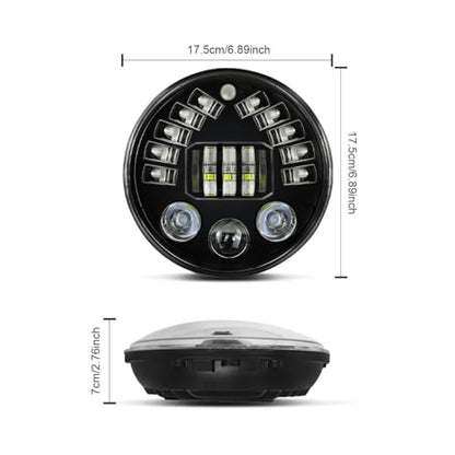 CHUSYYRAY 7'' Round Compatible with Honda Shadow Spirit 1100 750 LED Motorcycle Headlight Assembly for Off Road, High Low Beam DRL Turn Signal, DOT Approved, 10000LM 6500K White, 1PCS