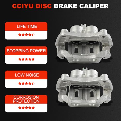 cciyu Front Left & Right Disc Brake Calipers With Bracket 19B2870B 19B2871B - size: Front[19B2870B+19B2871B]