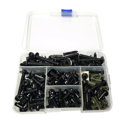 210pcs Motorcycle Fairing Bolts Kit for Sportbike Black - color: Black