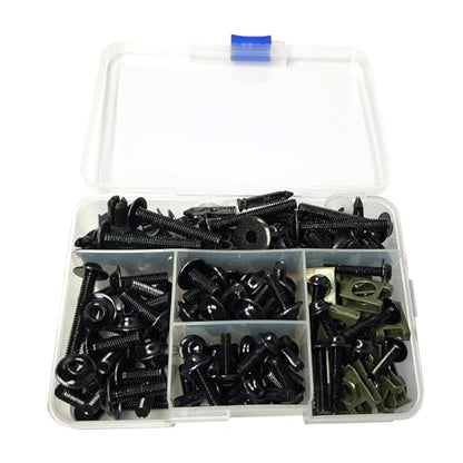 210pcs Motorcycle Fairing Bolts Kit for Sportbike Black - color: Black