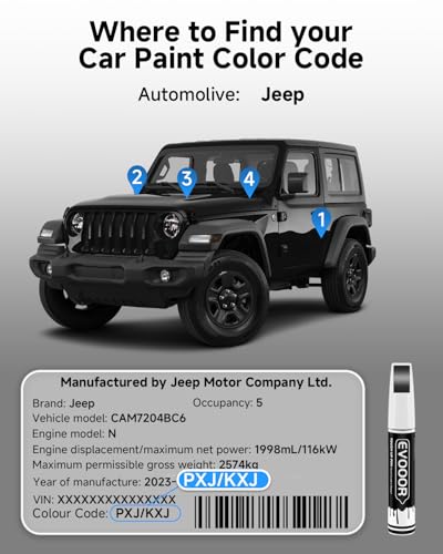 PXJ/KXJ Diamond Black Crystal Pearl Touch Up Paint Compatible with JeepExact Match 2 in 1 Touch up Paint for Chips and Nicks Repair - color: Diamond Black Crystal Pearl(PXJ/KXJ) Compatible with Cherokee/Compass/Grand-Cherokee/Grand-Wagoneer/Wagoneer