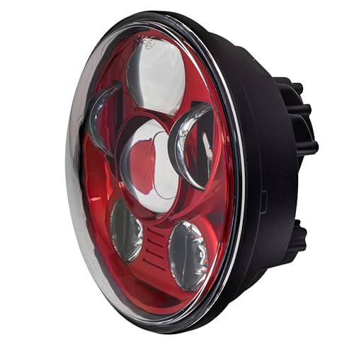 Eagle Lights 5.75 inch Generation III Headlight Kit, with Bracket & Hardware Replacement for VTX 1300 & 1800 (Red) - color: Red Generation III