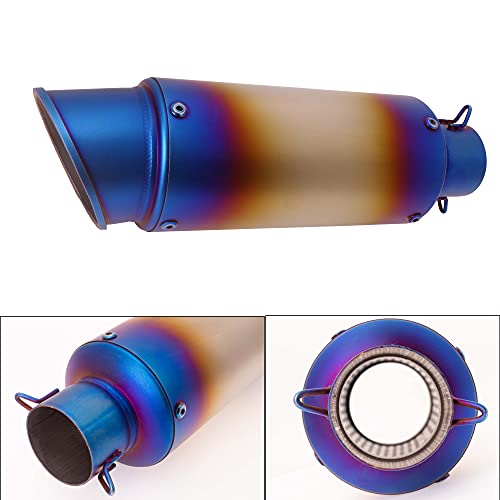 Universal Slip on Modified Exhaust Mufflers with Silencers Compatible with Motorcycle Grom ATV Dirt Bike Street Bike Scooter Pipe Diameter 38mm-51mm Exhaust,Blue - color: Blue