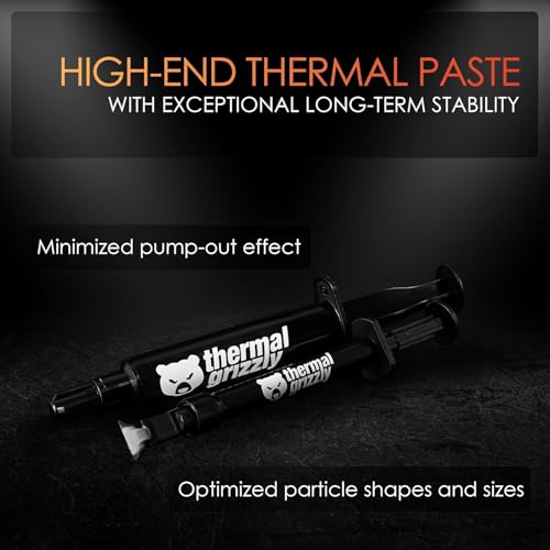 Thermal Grizzly - Duronaut - Enhanced Durability & High Performance Thermal Paste - for Maximum Conductivity While Overclocking CPU/GPU/PS4/PS5/Xbox with 12 Cleaning Wipes 6 Wet & 6 Dry (2g + Wipes)
