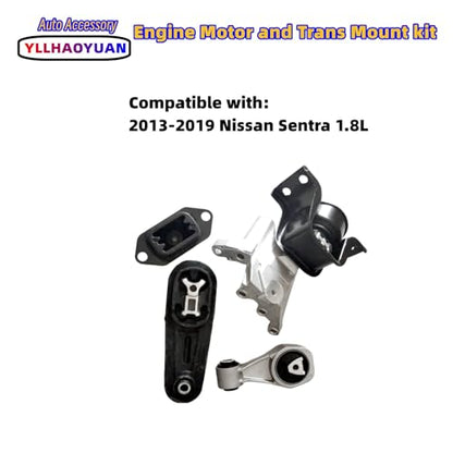 Yllhaoyuan Set of 4 Motor Mounts for Nissan Sentra 1.8L (2013-2019) - size: 2013-2019 Nissan Sentra 1.8L