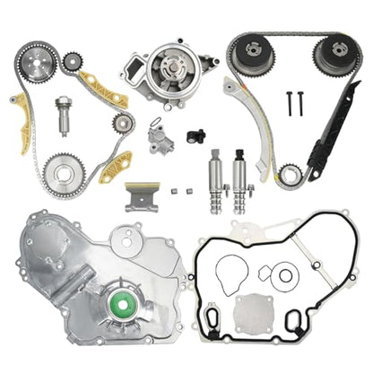 2.4 Timing Chain Kit Water Oil Pump VVT Compatible with 2009-2017 Chevy Equinox Malibu Cobalt, GMC Terrain, Buick Lacrosse Regal Verano 2.2L 2.4L Ecotec Replace# 9-4201S - size: 9-4201S w/Water & Oil Pump