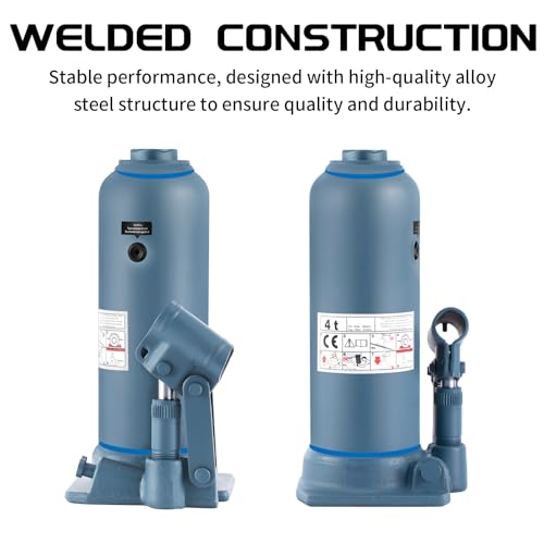 BAOSHISHAN 4 Ton Double Ram Bottle Jack 10.43" to 24" Lift Range - size: 4 Ton (High Lift)