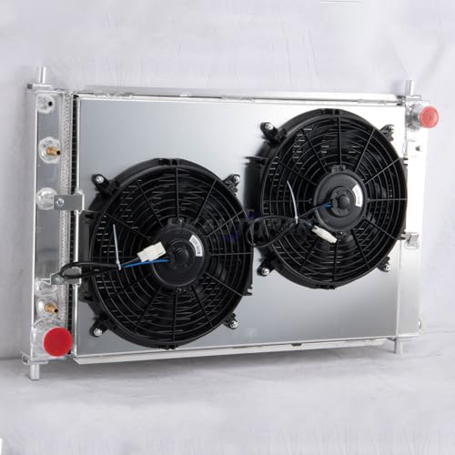Ford Mustang Radiator Shroud Fan Compatible with 1997-2004 Ford Mustang GT SVT Cobra 4.6L 5.4L V8 1998 1999 2000 2001 2002 2003 Mustang All Aluminum Radiators with Fan Shroud