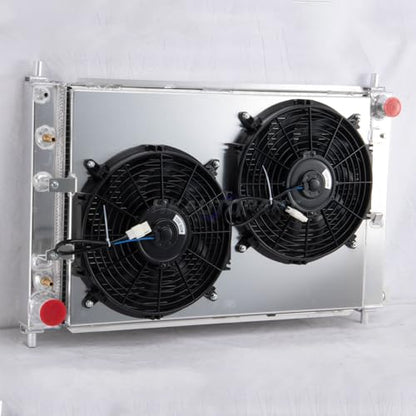 Ford Mustang Radiator Shroud Fan Compatible with 1997-2004 Ford Mustang GT SVT Cobra 4.6L 5.4L V8 1998 1999 2000 2001 2002 2003 Mustang All Aluminum Radiators with Fan Shroud