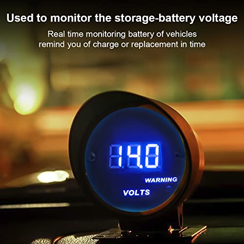 DC12V Voltmeter Blue Digital LED Volt Gauge Voltage Meter Kit 2inches 52mm