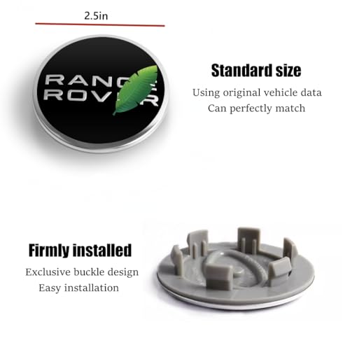 4PCS Wheel Center caps Compatible with Range Rover with Same Logo tire Valve caps Cover Original Vehicle Replacement 62mm Center Wheel hub Rim Cover