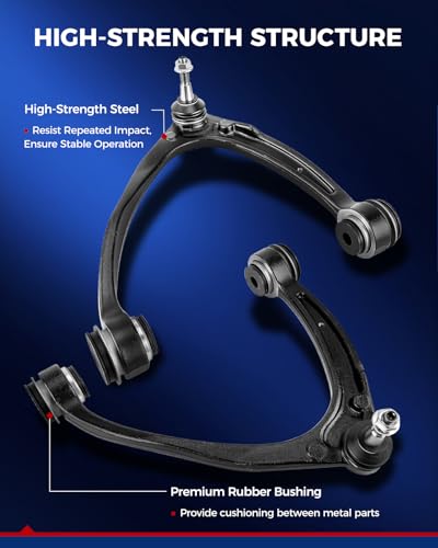 KAX 6pcs Front Upper Control Arms Kit for Silverado Sierra 1500 2007-2016 | for Tahoe, Yukon, Suburban, Escalade, Avalanche 2007-2013, Lower Ball Joints, Sway Bar Links, K80669 K80670 K500007 - size: Silverado 1500 2007-2016