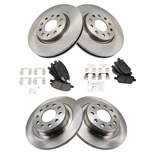 TRQ Front and Rear Ceramic Brake Pad and Rotor Set 5-Lug - style: BKA14604