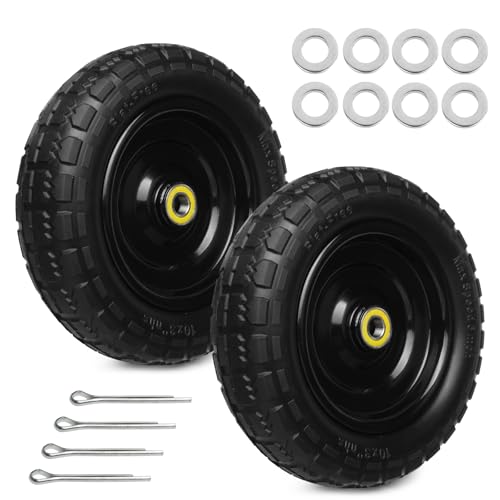 13 Inch Solid Rubber Tires, 4.00-6 Tire Flat Free with 5/8" Bearings, 2.17" Offset Hub for for GOR Garden Carts, Garden Wagon Carts, Trolleys, Hand Trucks and Utility Cart(2 Pack) - size: 13 INCH - 2 PACK