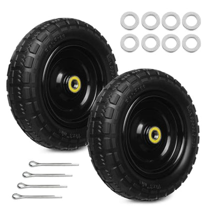 13 Inch Solid Rubber Tires, 4.00-6 Tire Flat Free with 5/8" Bearings, 2.17" Offset Hub for for GOR Garden Carts, Garden Wagon Carts, Trolleys, Hand Trucks and Utility Cart(2 Pack) - size: 13 INCH - 2 PACK