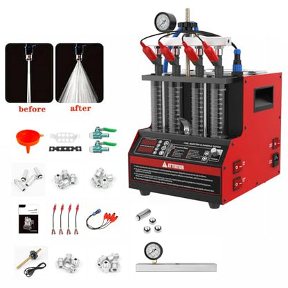 CT160 Fuel Injector Cleaner Machine, Ultrasonic, 4-Injector Tester - color: Red