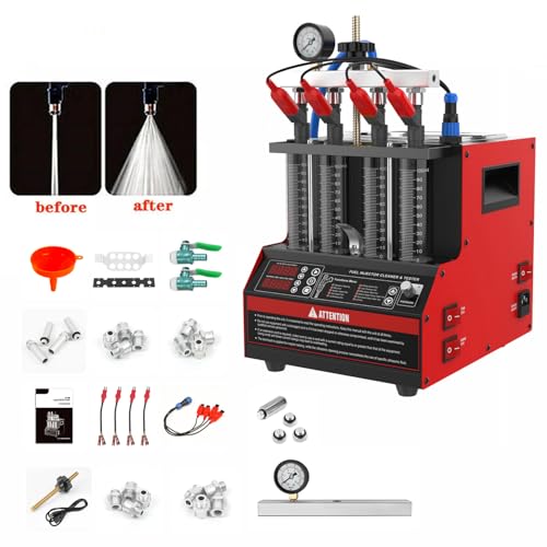 CT160 Fuel Injector Cleaner Machine, Ultrasonic, 4-Injector Tester - color: Red
