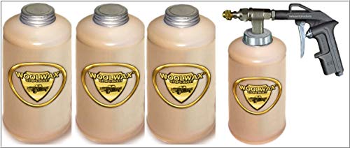 woolwax Lanolin Vehicle undercoating kit (4) Quarts w/PRO Gun & (2) Extension Wands. Straw (Clear) Color