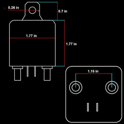 120A Relay, 12VDC Continuous Duty SPST 4-pin High Power Relay Set - size: 2 sets of 12v-120a-4pin