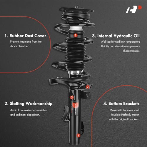 A-Premium Front Complete Strut Assemblies with Coil Springs, Set of 2 - style: Front Struts fit Mazda 3 2004-2013