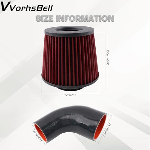Cold Air Intake for 2008-2012 Audi B8 A4/A5 1.8/2.0T TFSI - size: 08/12 Audi A4/A5 B8 1.8/2.0TFSI Gen1/2