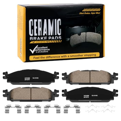 D1508 Front Ceramic Brake Pads Kit Fit For Ford Flex 2009-2019, For Taurus 2010-2019, For Lincoln MKT 2010-2019, For MKS 2011-2012, For Ford Explorer 2011-2019 - style: HZ1508