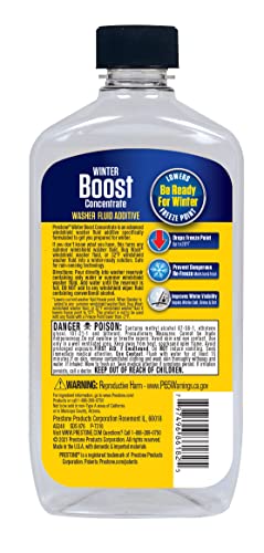 Prestone AS240-12PK Washer Fluid Booster De-Icer Additive with Dirt Blocker-15.5 oz, (Pack of 12) - size: 186 Fl Oz (Pack of 1)