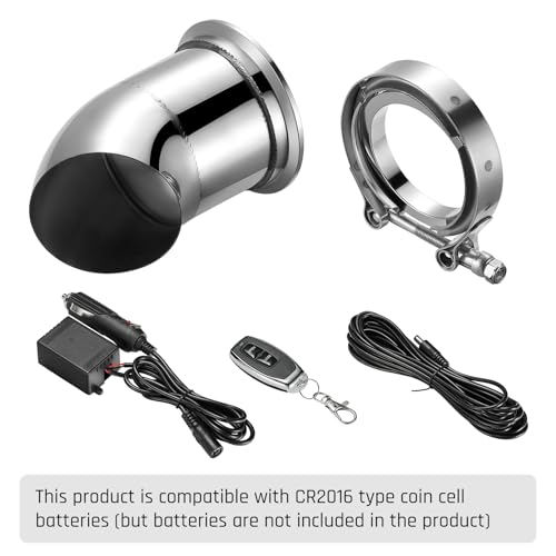 SPELAB Electric Exhaust Cutout 2.5 Inch with Elbow Muffler Exhaust Valve Kit with One Controller Remote Kit - size: 2.5